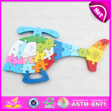 Kids Educational Toy Wooden Airplane Design Alphabet Puzzles in Bulk W14I028